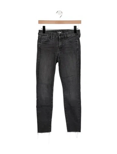 Pre-owned Mother Mid-rise Skinny Leg Jeans In Gray
