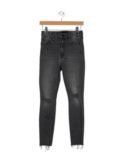 Pre-owned Mother Mid-rise Skinny Leg Jeans In Gray