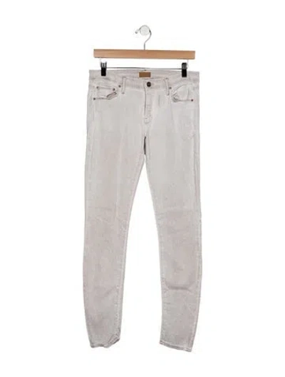 Pre-owned Mother Mid-rise Skinny Leg Jeans In Gray