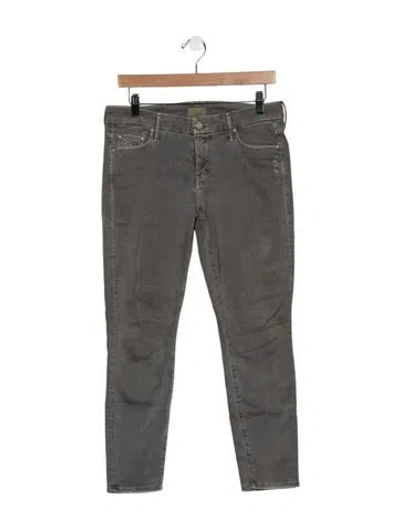 Pre-owned Mother Mid-rise Skinny Leg Jeans In Gray
