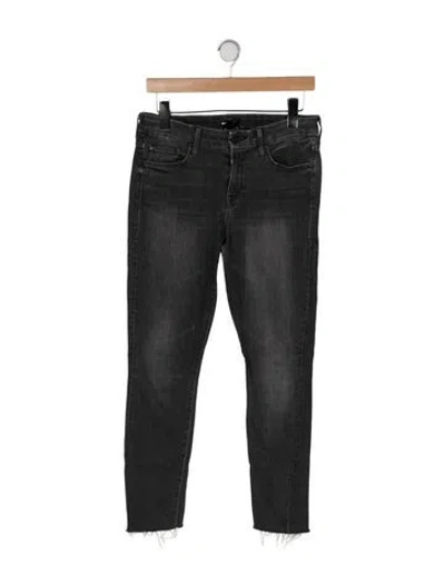 Pre-owned Mother Mid-rise Skinny Leg Jeans In Grey
