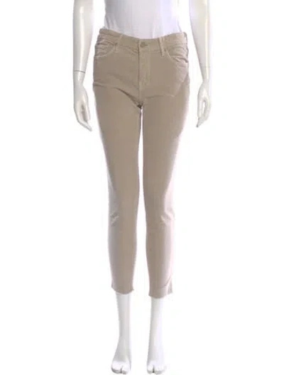 Pre-owned Mother Mid-rise Skinny Leg Jeans In Neutral