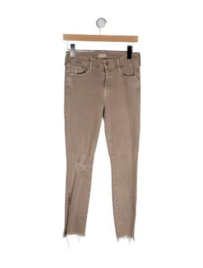 Pre-owned Mother Mid-rise Skinny Leg Jeans In Neutral