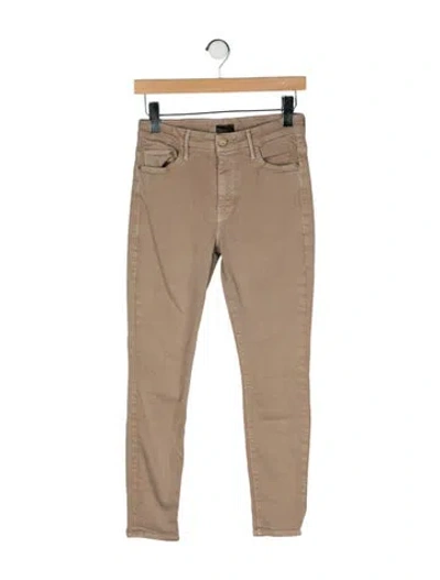 Pre-owned Mother Mid-rise Skinny Leg Jeans In Neutral