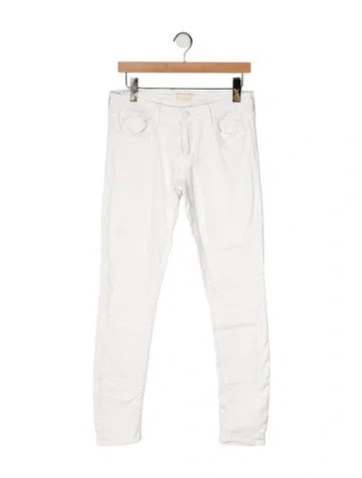 Pre-owned Mother Mid-rise Skinny Leg Jeans In Neutral