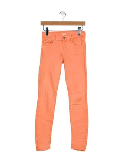 Pre-owned Mother Mid-rise Skinny Leg Jeans In Orange