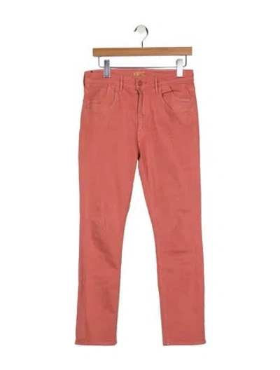 Pre-owned Mother Mid-rise Skinny Leg Jeans In Pink