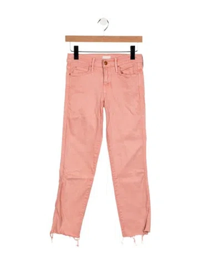 Pre-owned Mother Mid-rise Skinny Leg Jeans In Pink