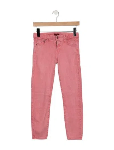 Pre-owned Mother Mid-rise Skinny Leg Jeans In Pink