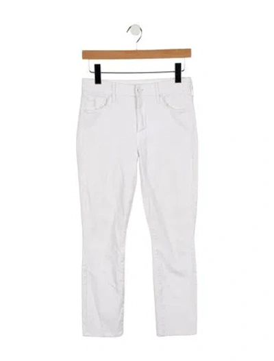 Pre-owned Mother Mid-rise Skinny Leg Jeans In White
