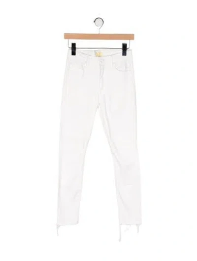 Pre-owned Mother Mid-rise Skinny Leg Jeans In White