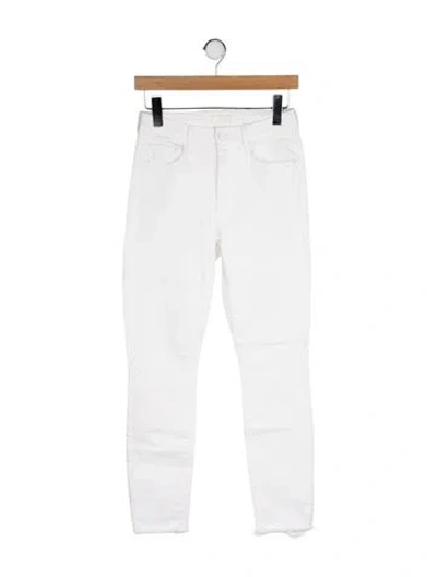 Pre-owned Mother Mid-rise Skinny Leg Jeans In White
