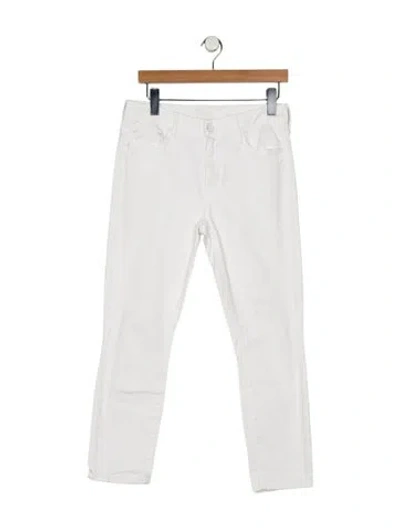 Pre-owned Mother Mid-rise Skinny Leg Jeans In White
