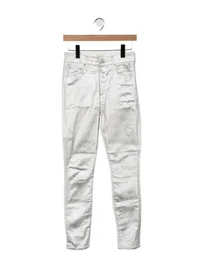 Pre-owned Mother Mid-rise Skinny Leg Jeans In White