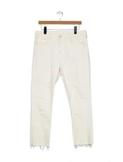 Pre-owned Mother Mid-rise Skinny Leg Jeans In White