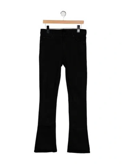 Pre-owned Mother Mid-rise Straight Leg Jeans In Black
