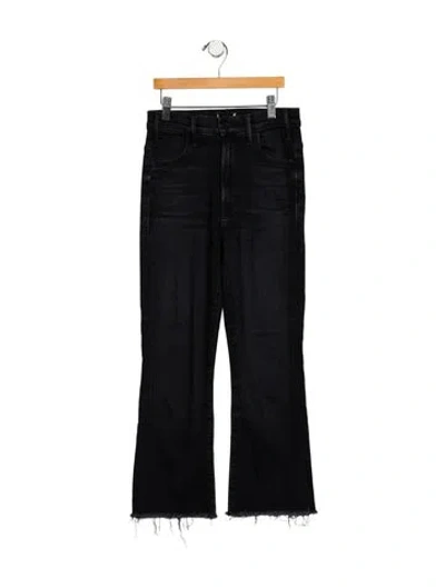 Pre-owned Mother Mid-rise Straight Leg Jeans In Black