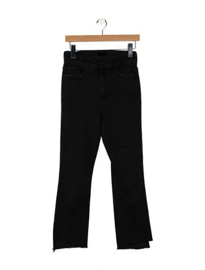 Pre-owned Mother Mid-rise Straight Leg Jeans In Black