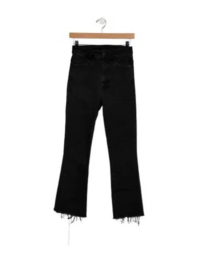Pre-owned Mother Mid-rise Straight Leg Jeans In Black