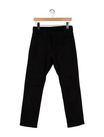 Pre-owned Mother Mid-rise Straight Leg Jeans In Black