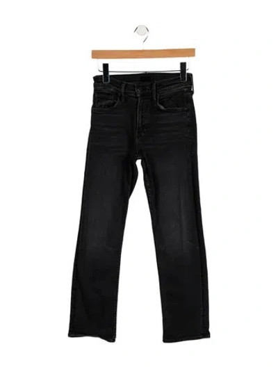 Pre-owned Mother Mid-rise Straight Leg Jeans In Black