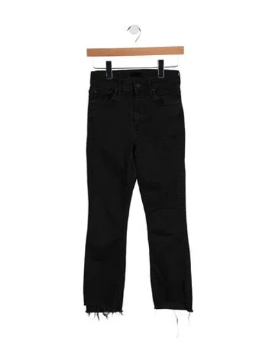 Pre-owned Mother Mid-rise Straight Leg Jeans In Black