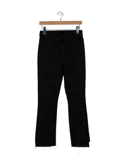 Pre-owned Mother Mid-rise Straight Leg Jeans In Black