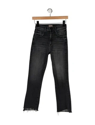 Pre-owned Mother Mid-rise Straight Leg Jeans In Black