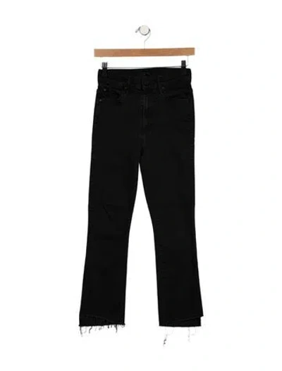Pre-owned Mother Mid-rise Straight Leg Jeans In Black