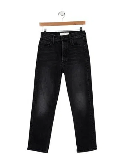 Pre-owned Mother Mid-rise Straight Leg Jeans In Black