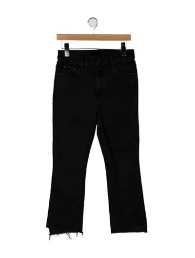 Pre-owned Mother Mid-rise Straight Leg Jeans In Black