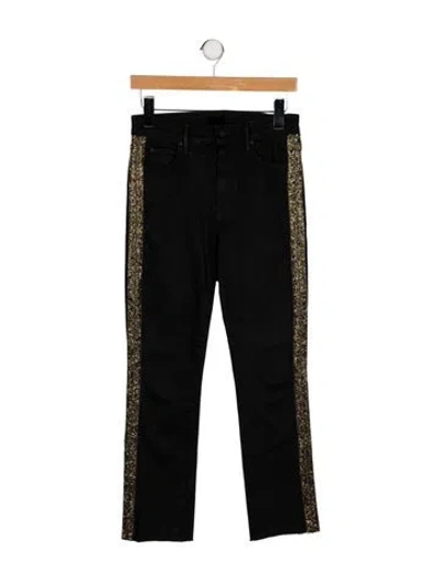 Pre-owned Mother Mid-rise Straight Leg Jeans In Black
