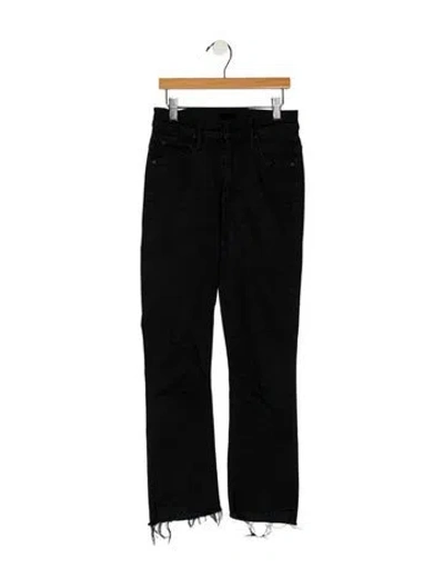 Pre-owned Mother Mid-rise Straight Leg Jeans In Black