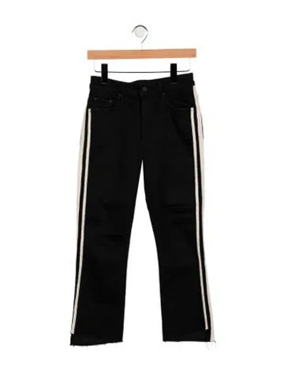 Pre-owned Mother Mid-rise Straight Leg Jeans In Black