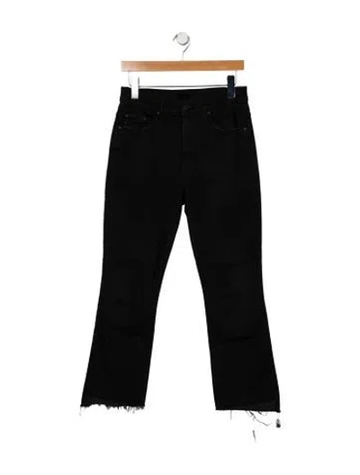 Pre-owned Mother Mid-rise Straight Leg Jeans In Black