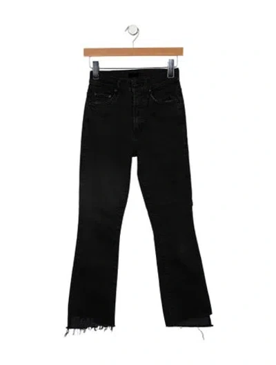 Pre-owned Mother Mid-rise Straight Leg Jeans In Black