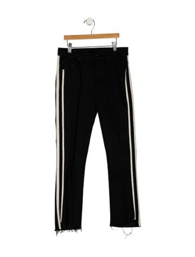 Pre-owned Mother Mid-rise Straight Leg Jeans In Black