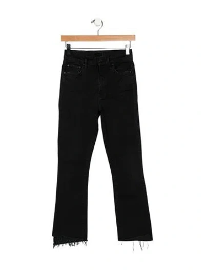 Pre-owned Mother Mid-rise Straight Leg Jeans In Black