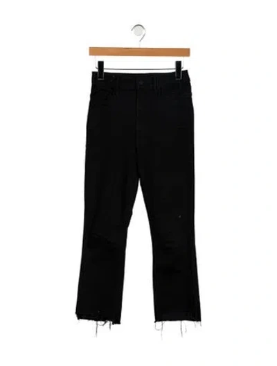 Pre-owned Mother Mid-rise Straight Leg Jeans In Black
