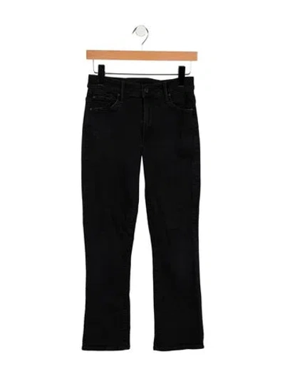 Pre-owned Mother Mid-rise Straight Leg Jeans In Black