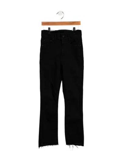Pre-owned Mother Mid-rise Straight Leg Jeans In Black
