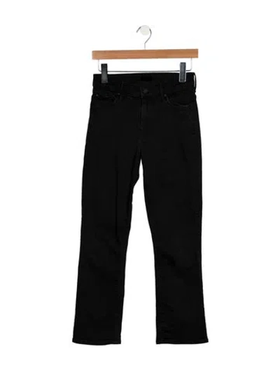 Pre-owned Mother Mid-rise Straight Leg Jeans In Black