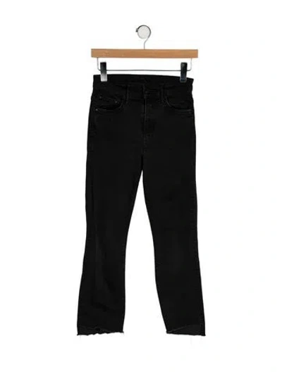 Pre-owned Mother Mid-rise Straight Leg Jeans In Black