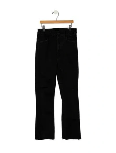 Pre-owned Mother Mid-rise Straight Leg Jeans In Black
