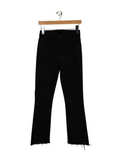Pre-owned Mother Mid-rise Straight Leg Jeans In Black