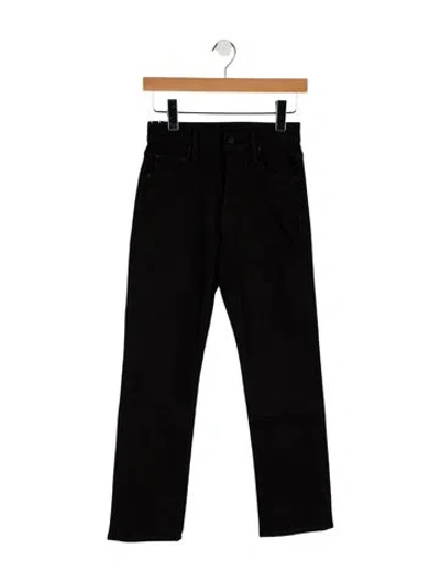 Pre-owned Mother Mid-rise Straight Leg Jeans In Black