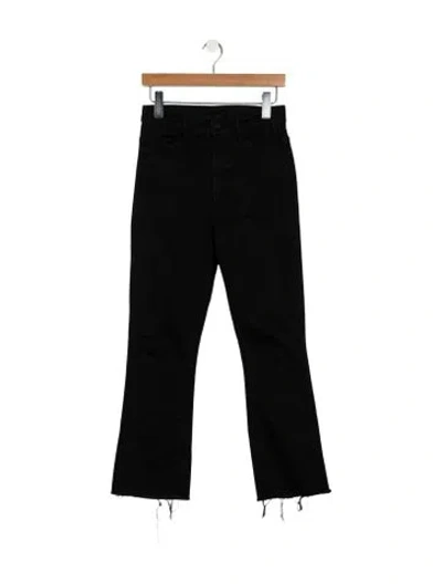 Pre-owned Mother Mid-rise Straight Leg Jeans In Black