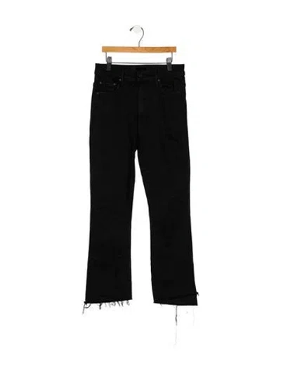 Pre-owned Mother Mid-rise Straight Leg Jeans In Black