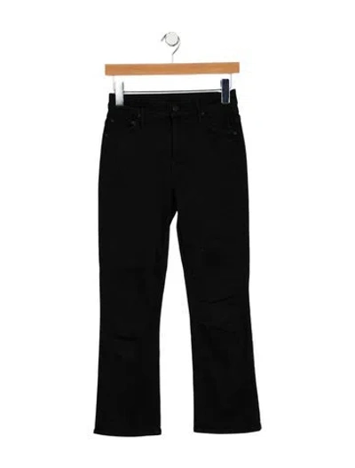 Pre-owned Mother Mid-rise Straight Leg Jeans In Black