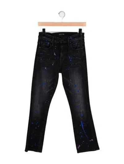 Pre-owned Mother Mid-rise Straight Leg Jeans In Black